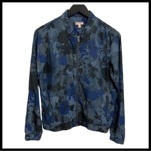 JUICY COUTURE Chambray Floral Bomber Jacket